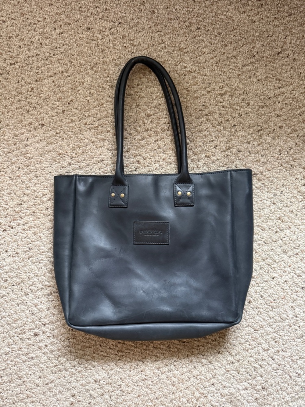 Parker Clay Merkato Signature Zip Tote - Black Leather